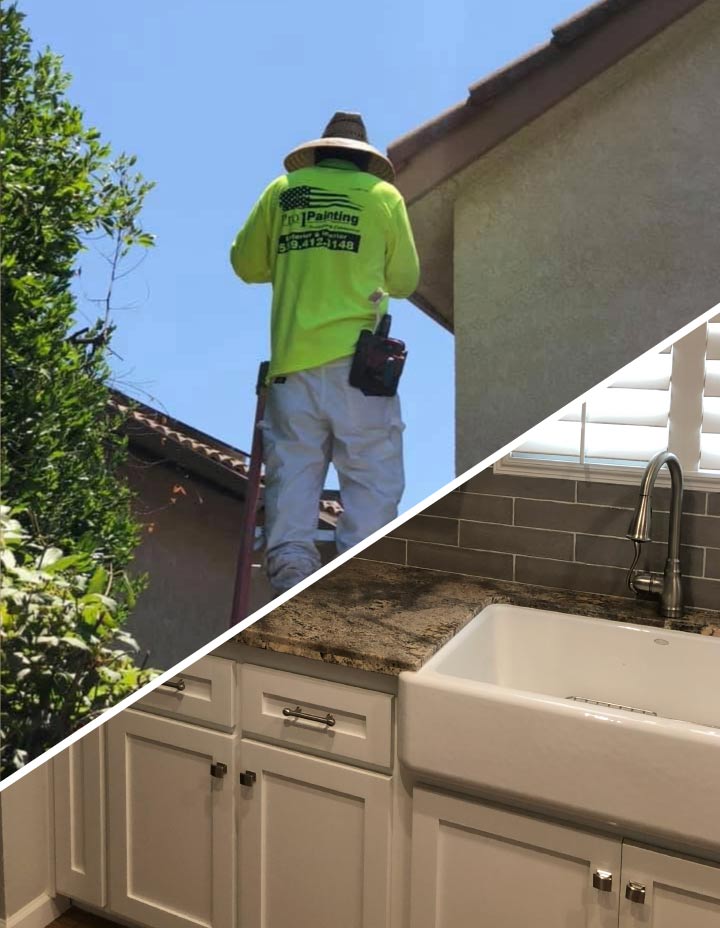 painting contractor and a painted modern kitchen cabinets